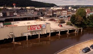 Travaux de démolition de l'îlot Aldi-Trafic à Chênée