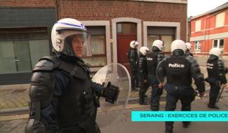 Des exercices de police autour du stade, à Seraing