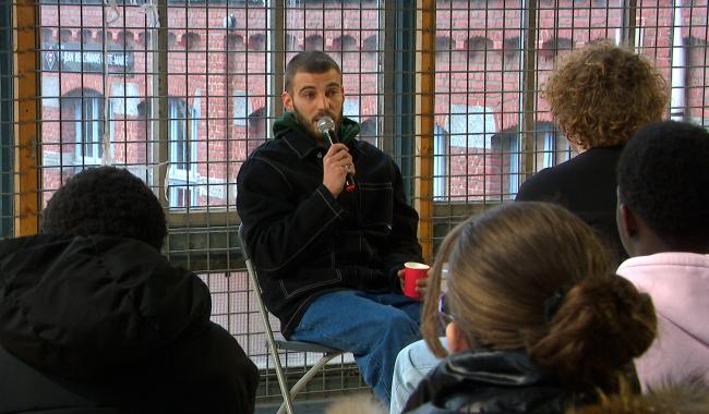 Le rappeur liégeois Absolem de passage à l'Institut Sainte-Marie Liège