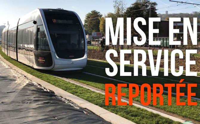 Tram : mise en service reportée à mi-avril