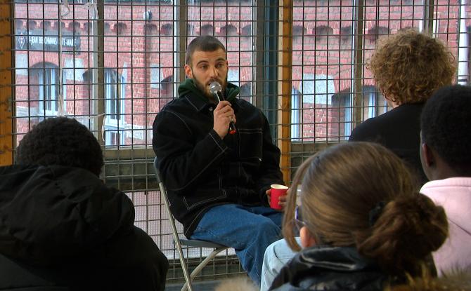 Le rappeur liégeois Absolem de passage à l'Institut Sainte-Marie Liège